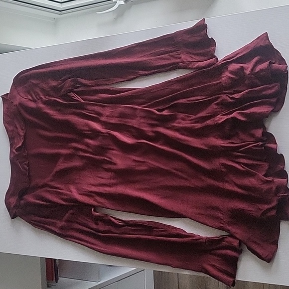 Burgundy Wrap Dress - Picture 2 of 4